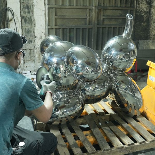 Custom Maoping sculpture Jeff Koons mirrored balloon dog - Image 2